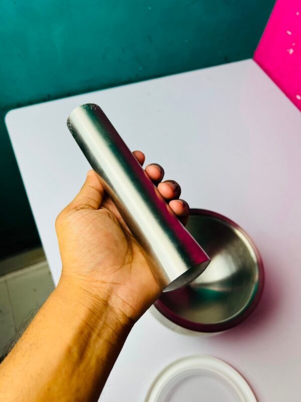 স্টেইনলেস স্টিলের হামানদিস্তা (বড় সাইজ) - Image 2